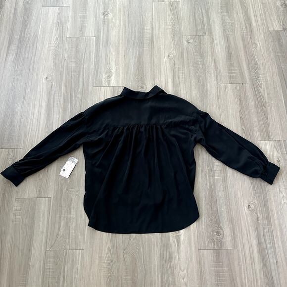 NWT Free People Love Until Tomorrow Long Sleeve Blouse Washed Black Size Medium - Picture 5 of 5